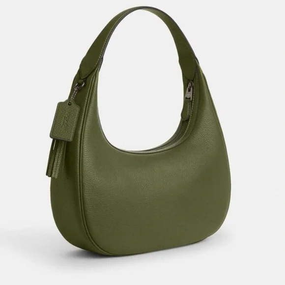 Coach Carmen Shoulder BagForest Green Leather Hobo Bag NWOT - Picture 4 of 14